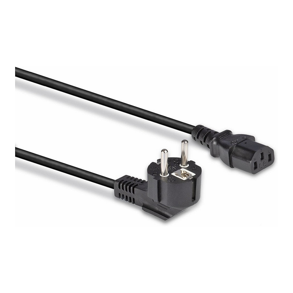 Kabllo për Furnizim me Energji IEC / LINDY Power Cable Angled Schuko Plug to IEC320 C13 / 3m – Zezë - 4