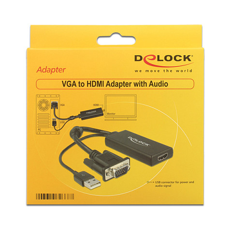 Adapter VGA DELOCK + Audio to HDMI with Cable – Zezë - 2