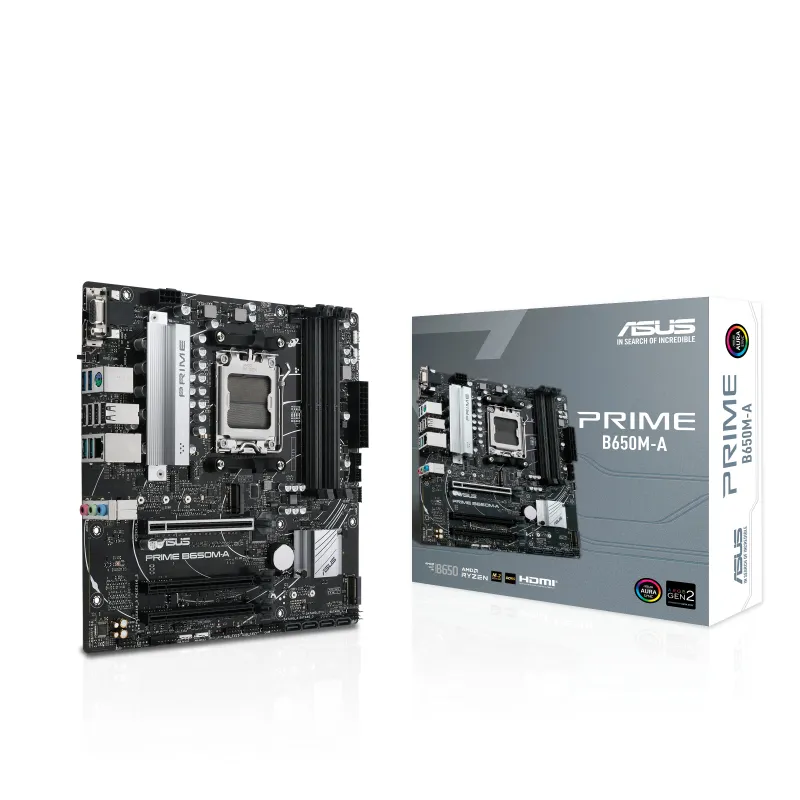 Pllakë Amë ASUS PRIME B650M-A / AMD AM5 / B650 / DDR5 / micro-ATX / 2.5GbE LAN - 6