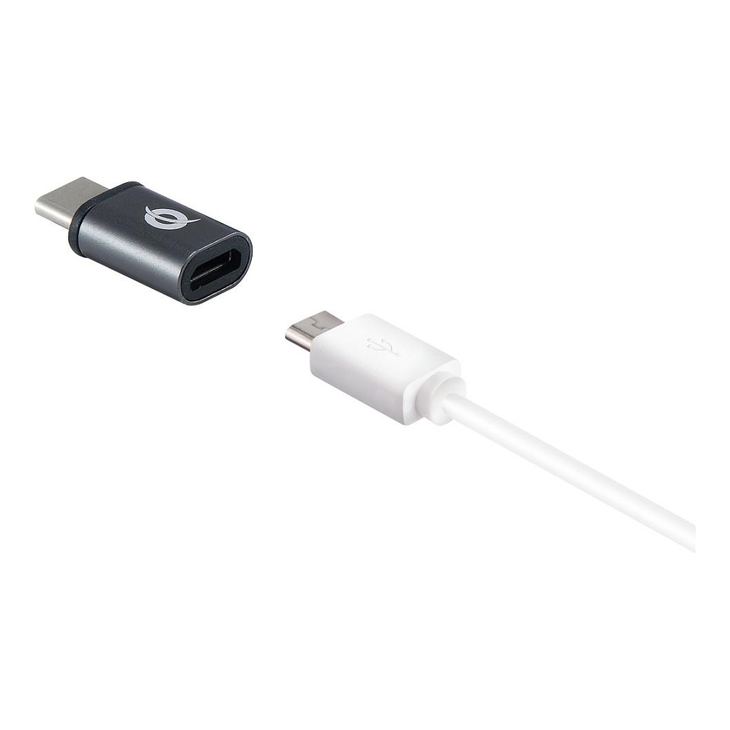 Adapter Conceptronic DONN05G, USB-C Mashkull në Micro USB Femër, USB 2.0, 480Mbps, 3 copë - Gri - 3