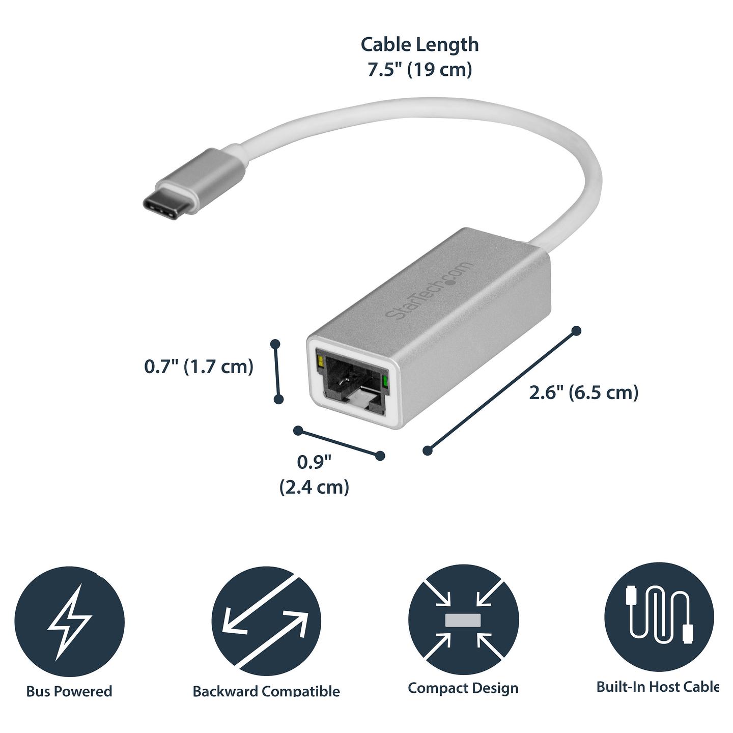 Adapter Rrjeti USB StarTech.com US1GC30A, USB-C 3.2 Gen 1, 1x Gigabit LAN RJ45, 10/100/1000Mbps, Realtek RTL8153 - Argjend - 8