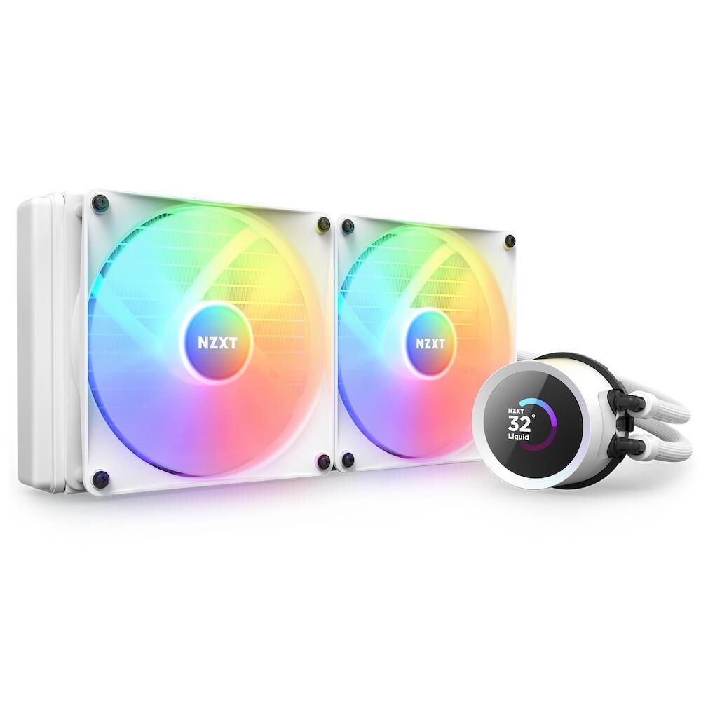 Ftohës për Procesor NZXT Kraken 280 RGB / 280mm / AIO / 2x 140mm / 500-1500 RPM / 90.79 CFM / 3.22 mmH₂O – Bardhë