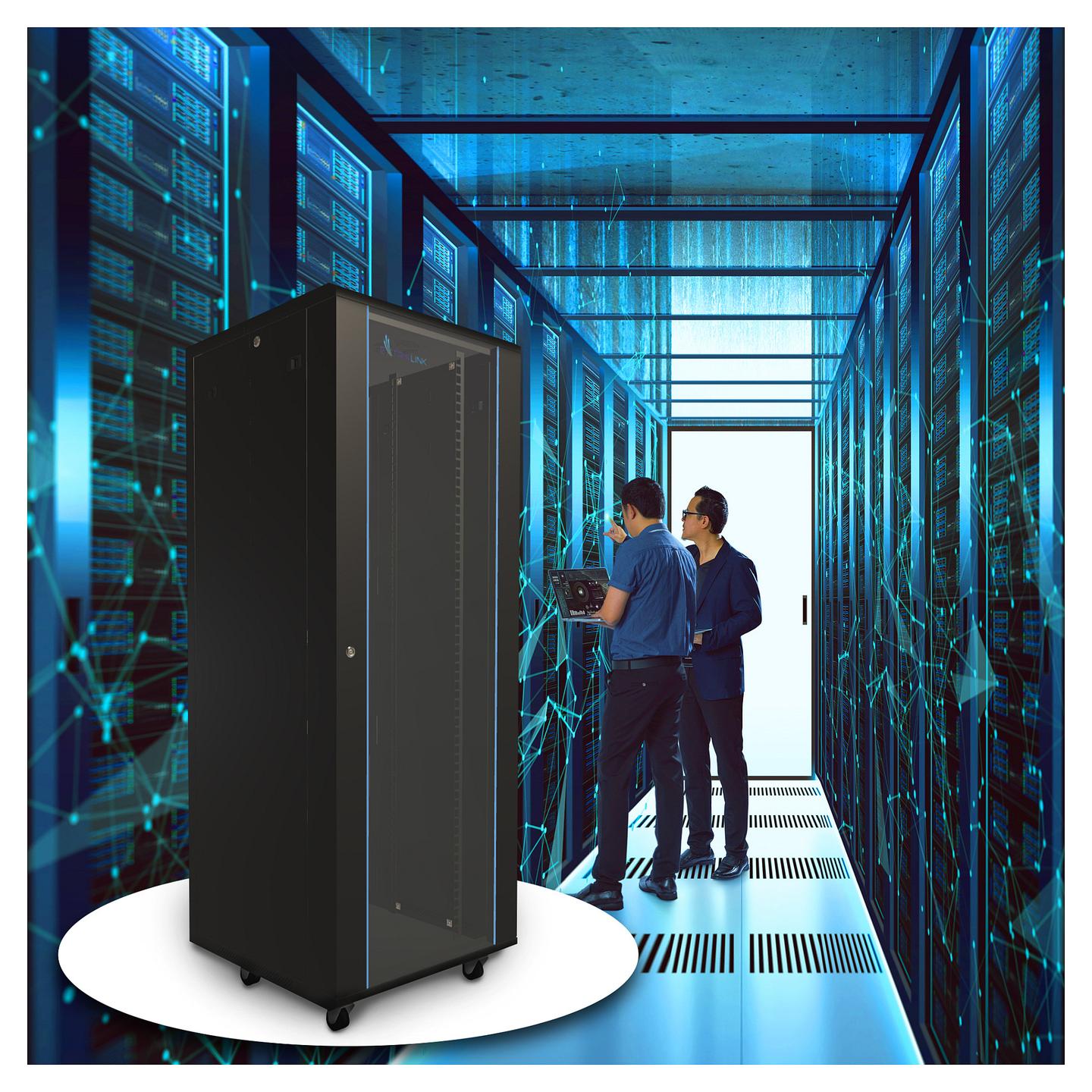 Rack Extralink EX.8611 / 42U / 600 × 1000 mm / 19" / Freestanding - Zezë - 13