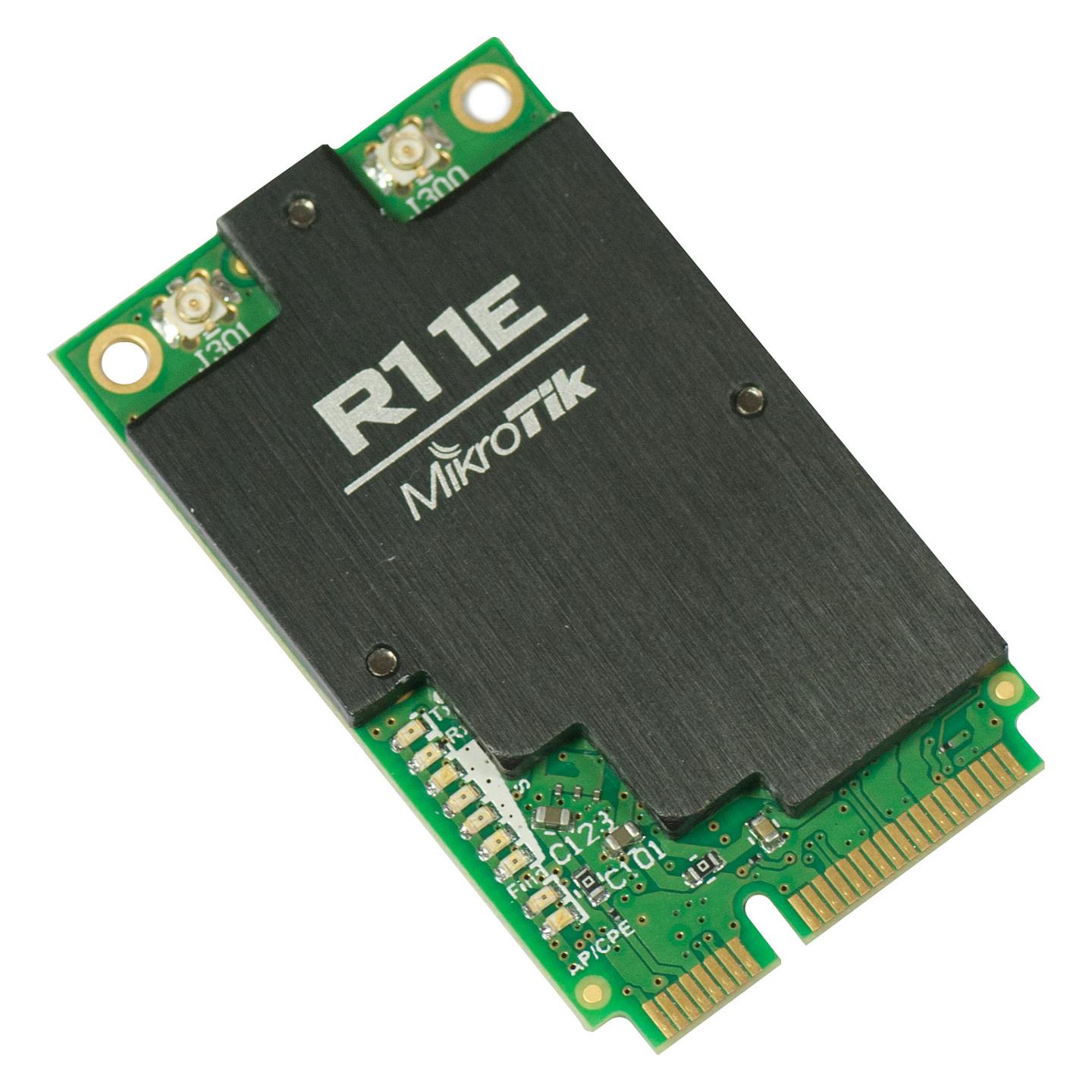 Kartë Rrjeti MikroTik R11e-2HnD, Wi-Fi 4, 2.4GHz, 300Mbps, miniPCIe, 2x U.FL - Zezë/Hiri
