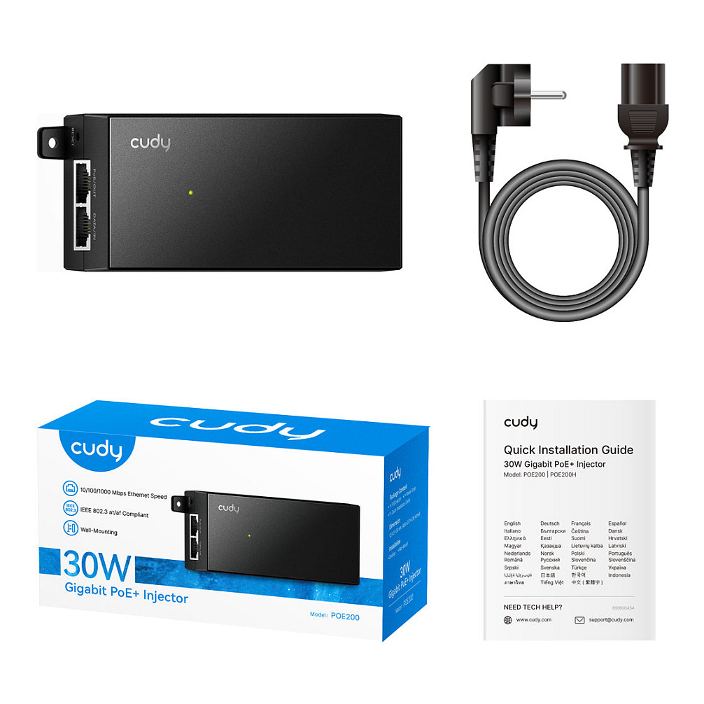 Z Cudy 30W Gigabit PoE+/PoE Injector - 3