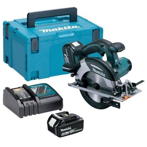 Sharrë Rrethore me Bateri Makita DHS630RTJ, 18V, 3100rpm, Disk 165mm, Prerje 66mm, 2 Bateri 5.0Ah, me Karikues dhe Valixhe - Blu - 3