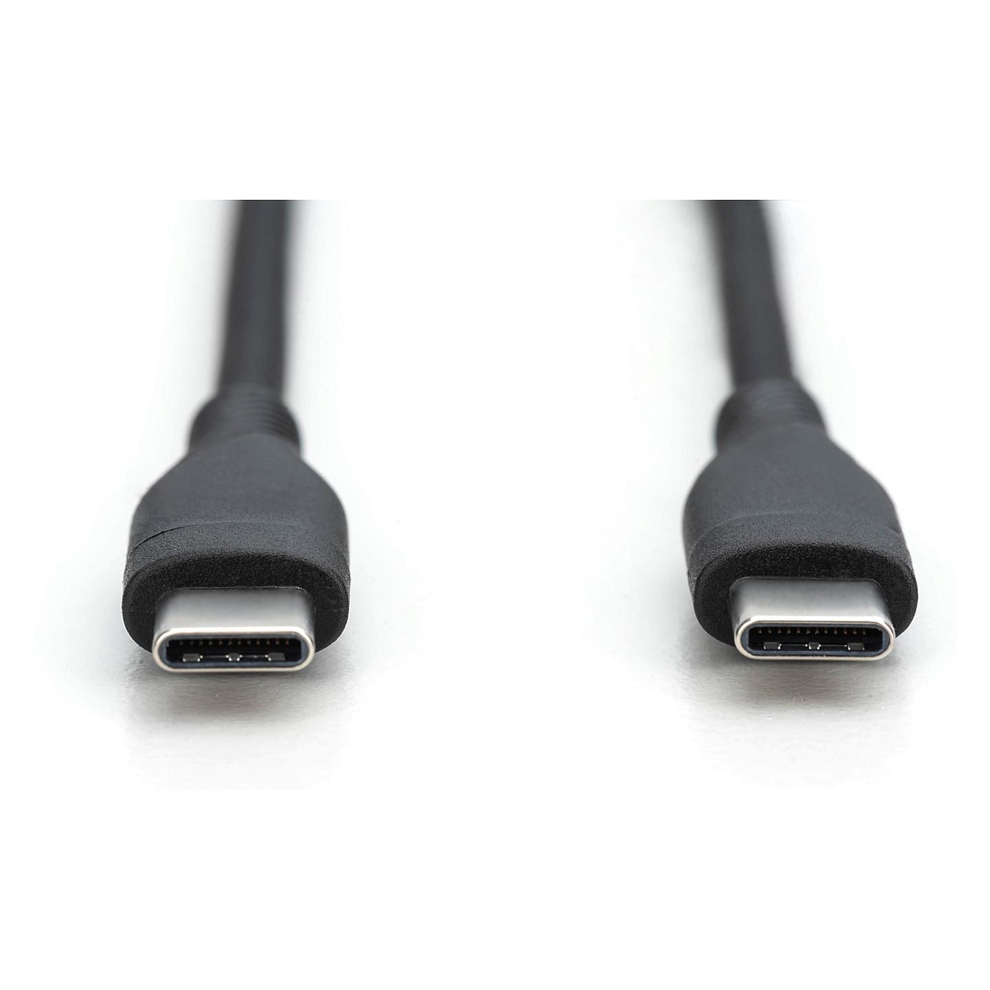 Kabllo USB Digitus AK-300341-005-S / USB-C në USB-C / USB 2.0 / 60W / 0.5m - Zezë