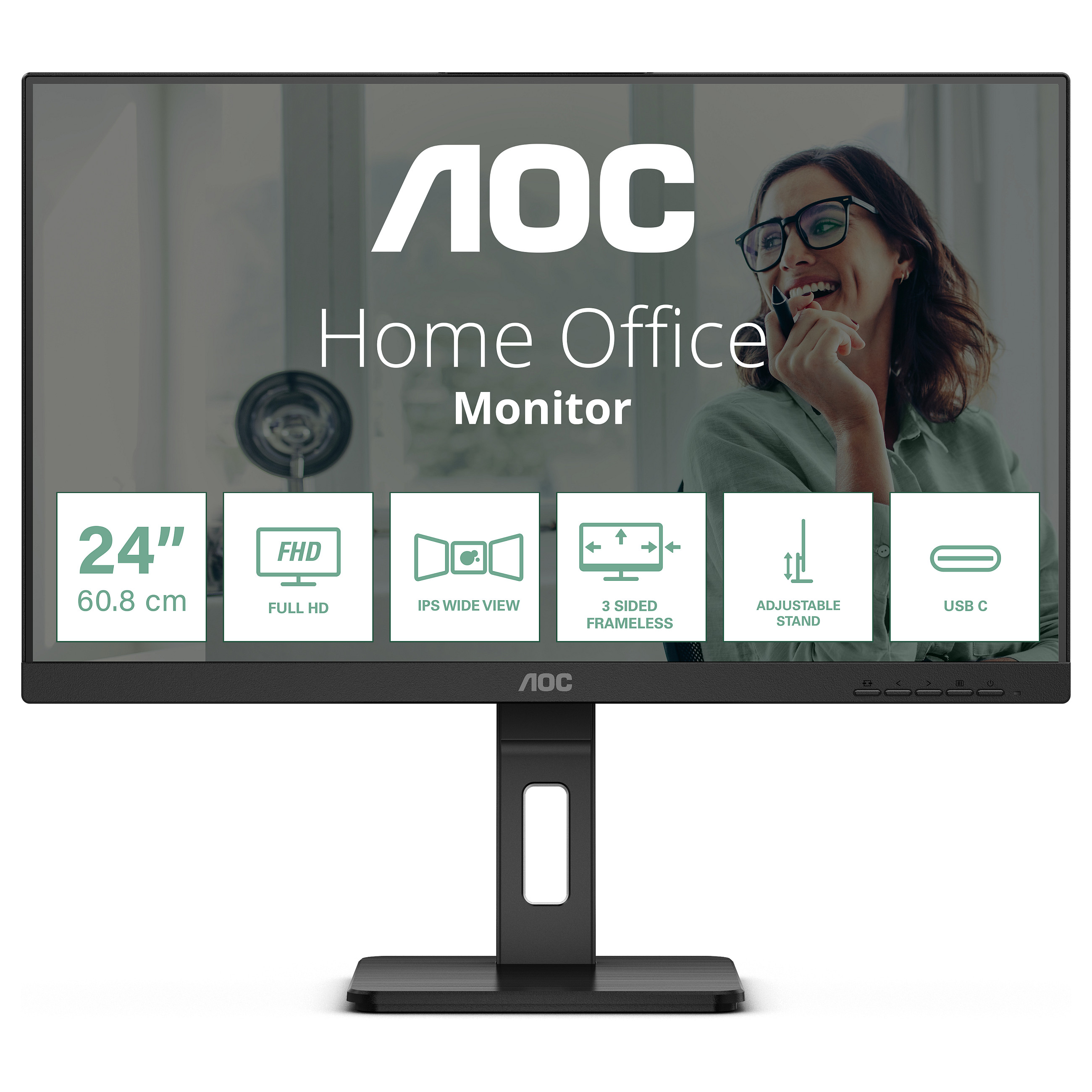 Monitor AOC 24P3CV / 23.8" / Full HD IPS / 100Hz / 4ms / USB-C+HDMI+DP - Zezë - 1
