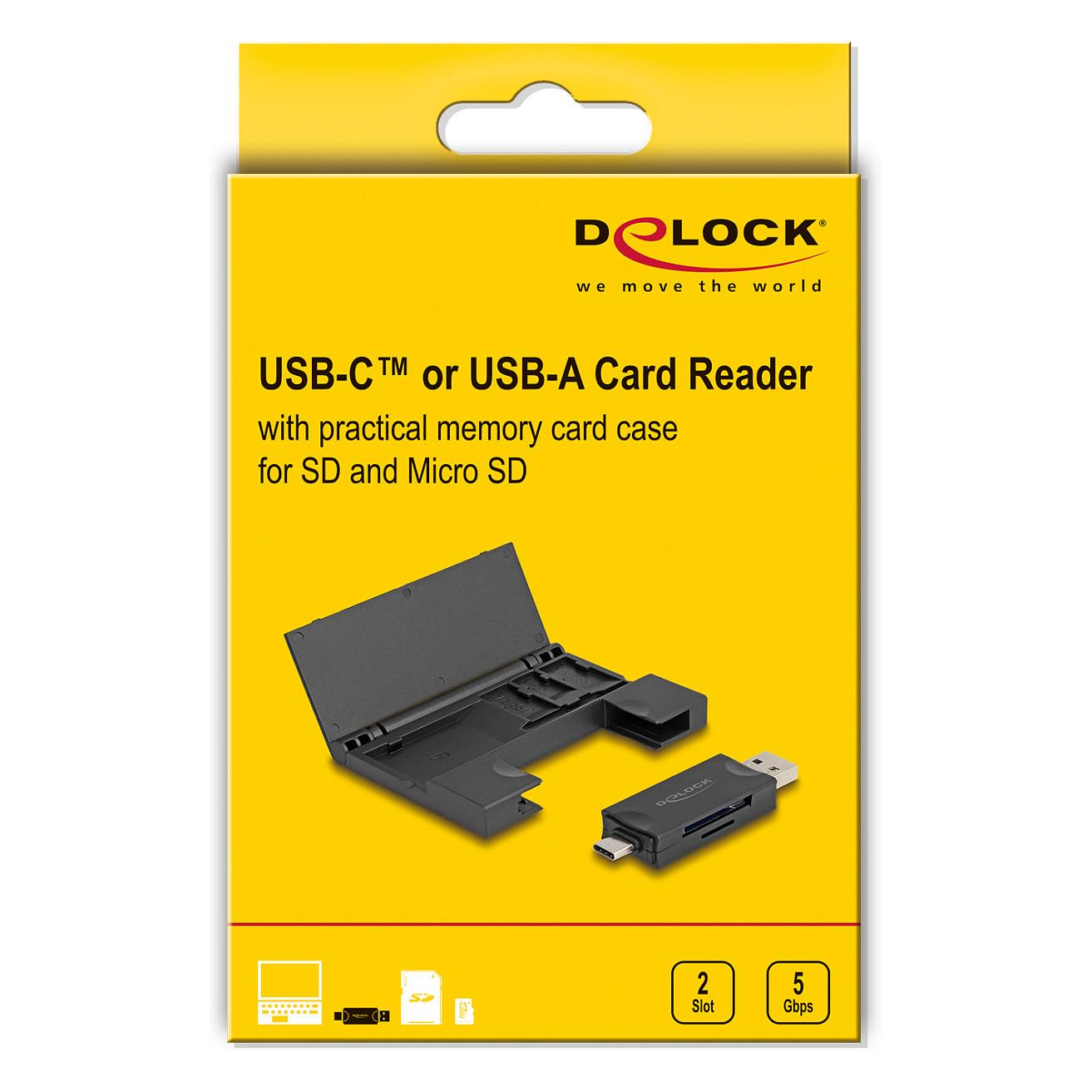 Lexues Kartelash DeLOCK 91014 / SD / SDHC / SDXC / microSD / microSDHC / microSDXC / MMC / USB 3.2 Gen 1 / USB-A / USB-C / 5 Gbit/s - Zezë - 5