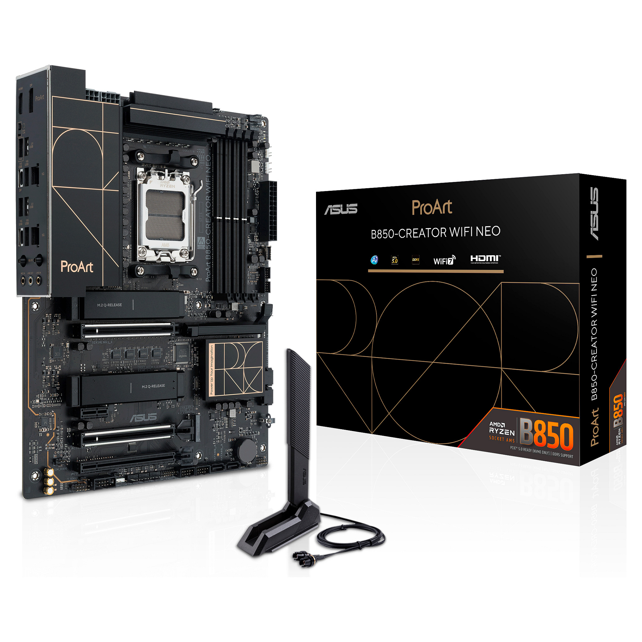 Pllakë Amë ASUS PROART B850-CREATOR WIFI NEO / AMD AM5 / B850 / DDR5 / ATX / Wi-Fi 7 / 5GbE LAN