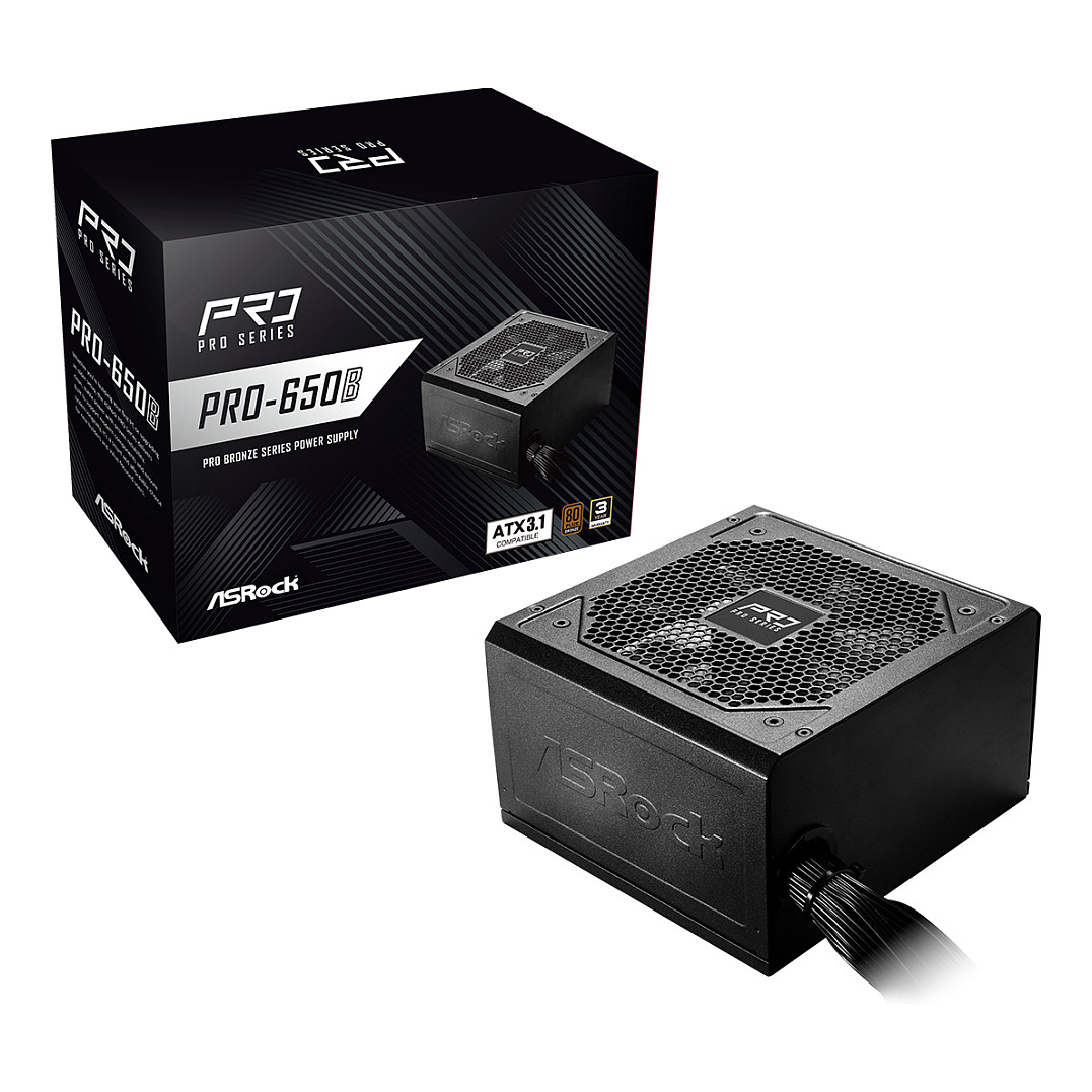 Furnizues Energjie ASRock Pro Series PRO‑650B / 650W / 80 PLUS Bronze / ATX - 1
