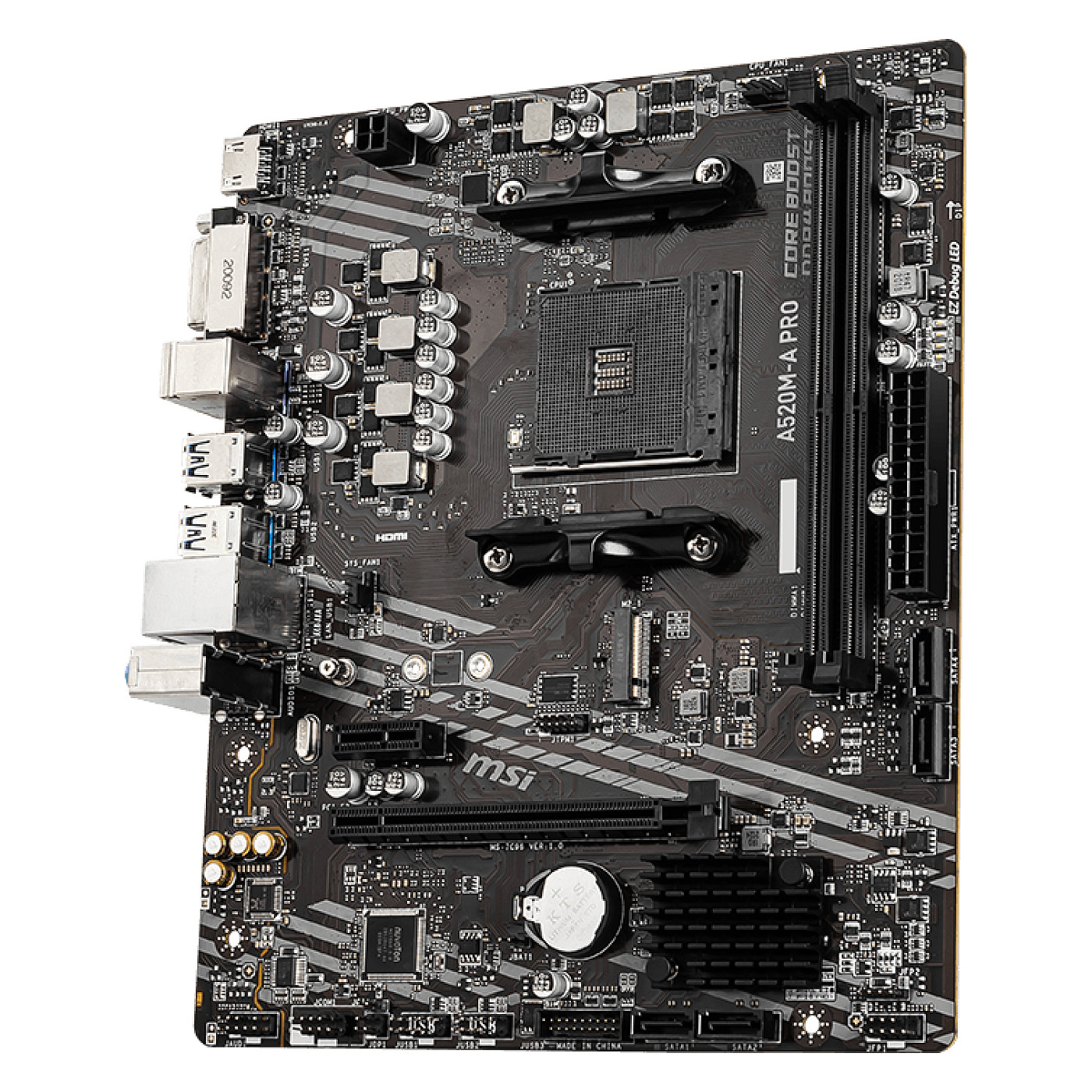 Pllakë Amë MSI A520M-A PRO / AMD AM4 / A520 / DDR4 / Micro-ATX / 1GbE LAN - 3