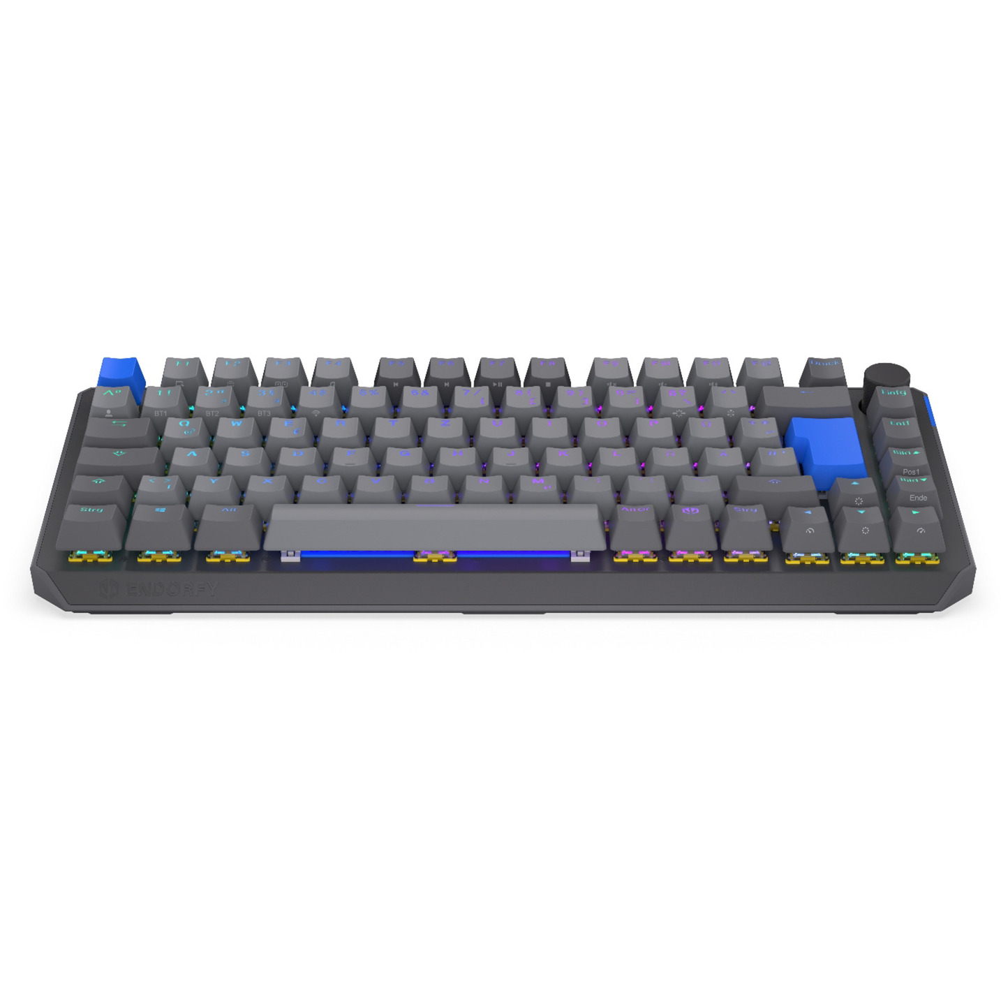Tastierë Gaming ENDORFY Thock V2 75% / Wired & Wireless / DE / Mekanike / Yellow Switches / ARGB / Hot-Swap - Gri