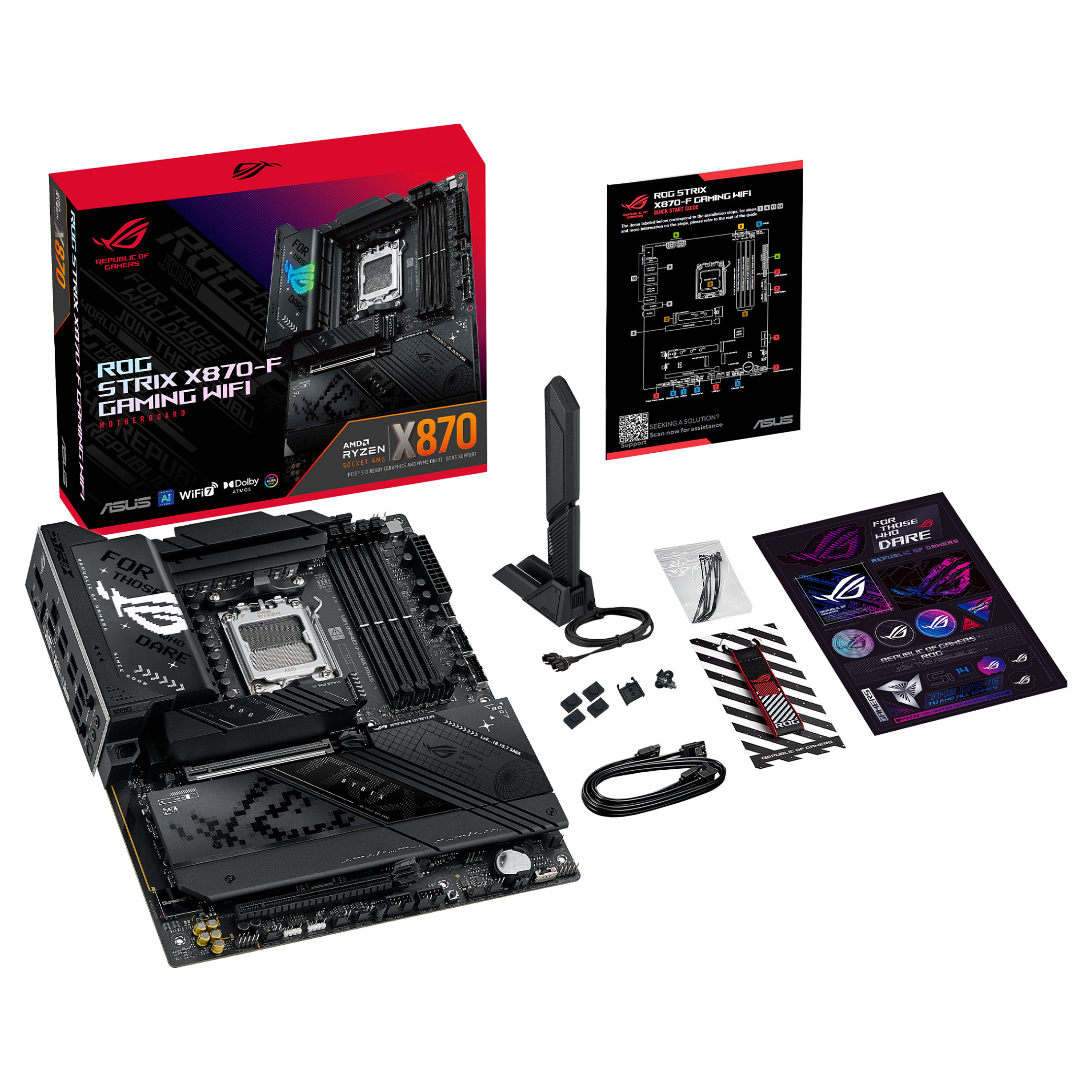 Pllakë Amë AMD AM5 ASUS ROG STRIX X870-F Gaming WIFI / DDR5 / ATX / HDMI+DP - 12