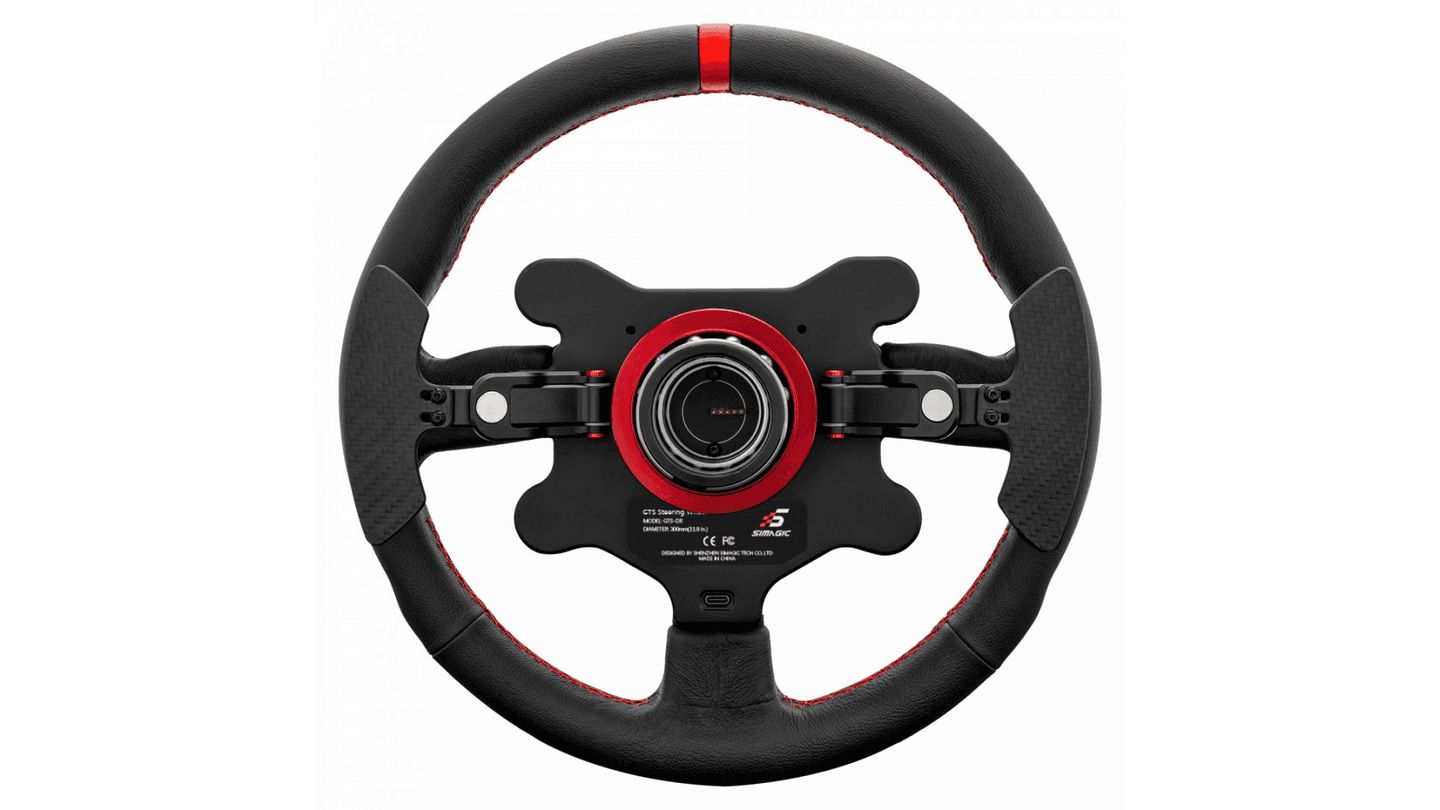 Timon Simagic GTS / GT / 300mm / Lëkurë / HALL Magnetic Paddles / 7 Butona RGB / QR50 / PC - Zezë - 2