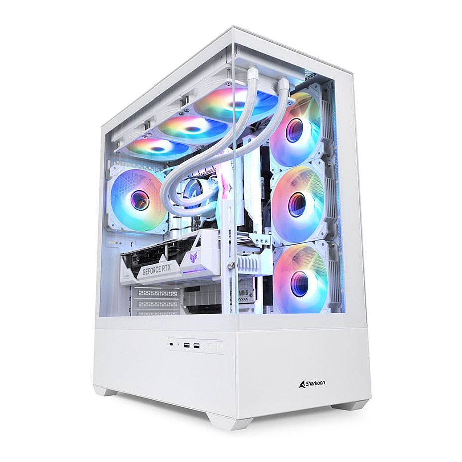 Kasë Sharkoon AK6 RGB ATX 1xGlass - Bardhë - 9
