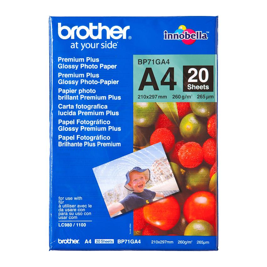 Letër fotografike Brother BP-71GA4, A4, me shkëlqim, 260 g/m², 20 fletë