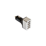 Adapter telefoni për veturë RealPower 176636 / 4x USB 2.0 / 5V – Zezë/Argjendtë