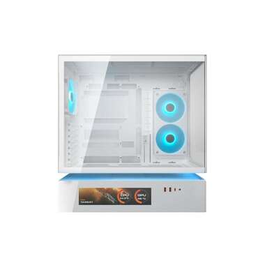 Kasë PC COUGAR CFV235 Vision / Mid Tower / ATX / 2x 120mm + 3x 140mm Fan Support / Tempered Glass / 9.16" LCD / 360mm Radiator / ARGB - Bardhë - 1