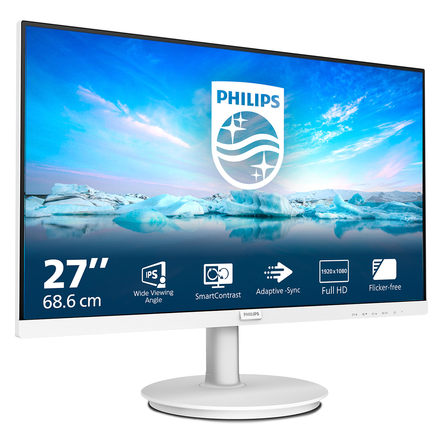 Monitor Philips 271V8AW / 27″ / FHD IPS LCD / 75Hz / 4ms / HDMI + VGA - Bardhë - 2