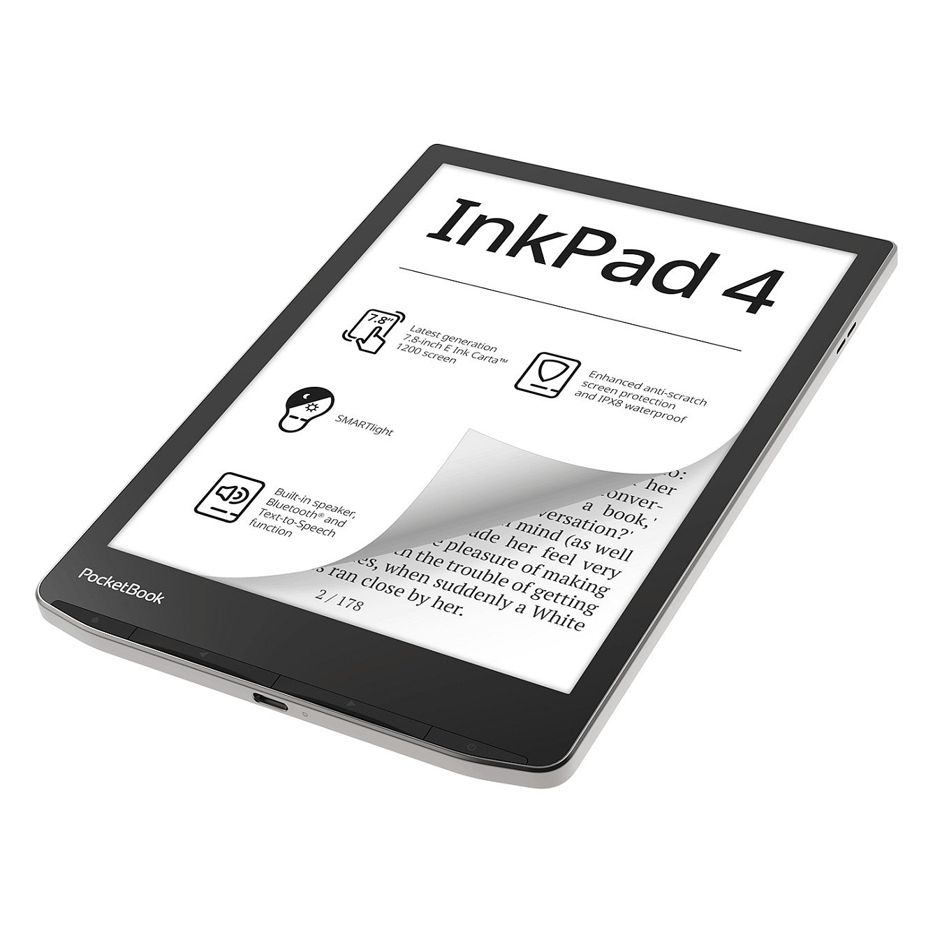 E-book PocketBook InkPad 4 / 7.8" / 32GB – Argjendi - 3