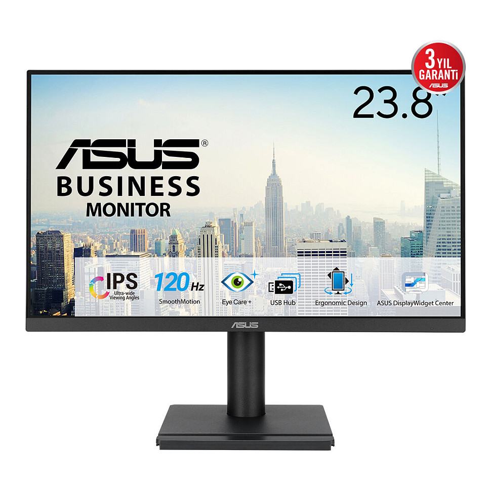 Monitor ASUS VA249QGS Business / 23.8″ / Full HD IPS LED / 120Hz / 1ms / USB + VGA +  HDMI + DP - Zezë - 1