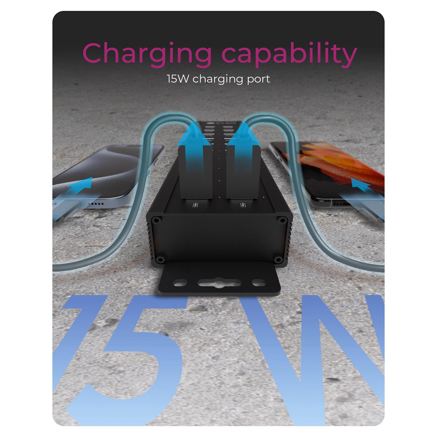 Hub ICY BOX IB-HUB1720-U3, 18x USB-A 3.2 Gen 1, 2x USB-A për karikim, 5Gbps, 15W, USB-B - Zezë - 2