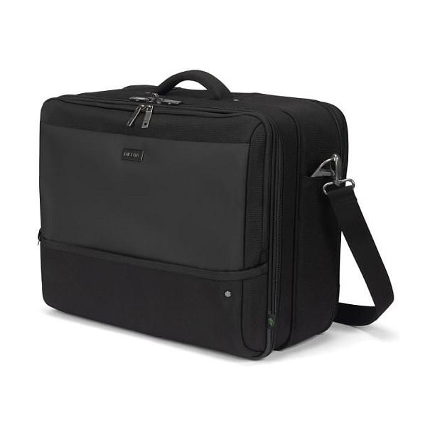 Çantë për Laptop DICOTA Multi Twin FIVE, 15–17.3", 900D PET i Ricikluar, Ndarje për Tablet, RFID, Rrip për Valixhe - Zezë