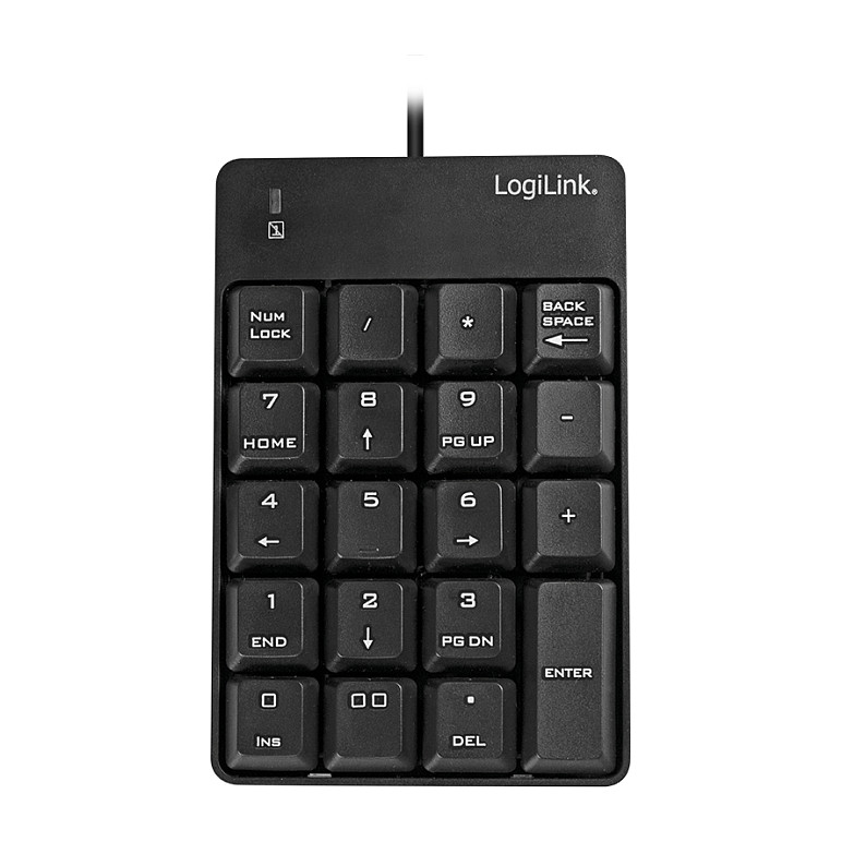 Tastierë Me kabllo LogiLink ID0184 / Numeric Keypad / USB-A / Plug & Play / 1.6 m - Zezë - 3