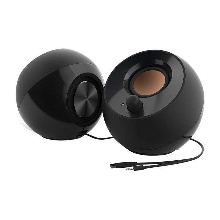 Altoparlantë për PC Creative Labs Pebble, 2.0 kanale, 4.4 W RMS, USB, 3.5 mm - Zezë