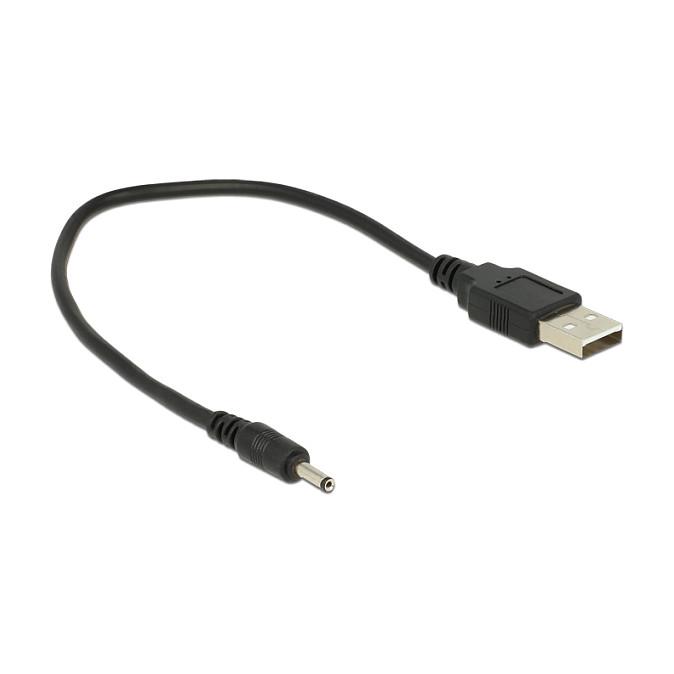 Kabllo për Furnizim me Energji DeLOCK 83793, USB-A në DC 3.0 x 1.1mm, 27cm, 5V - Zezë