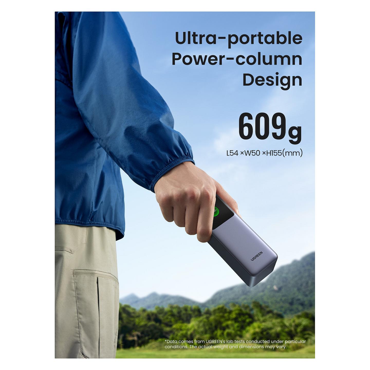 Powerbank Ugreen / 25.000mAh / 200W / USB-C + USB-A / Ekran TFT – Gri - 7