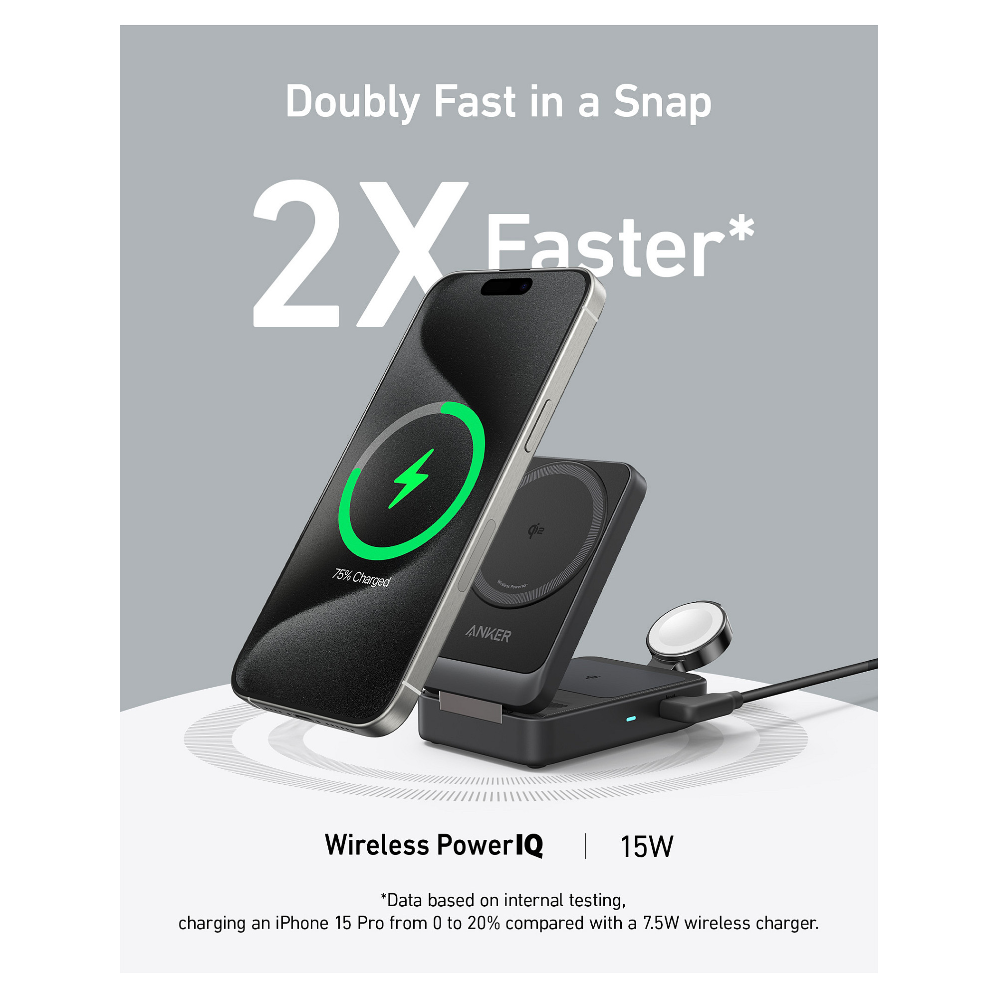 Adapter Anker / MagGo Wireless Charger / 15W / 3-in-1 / Zezë - 2