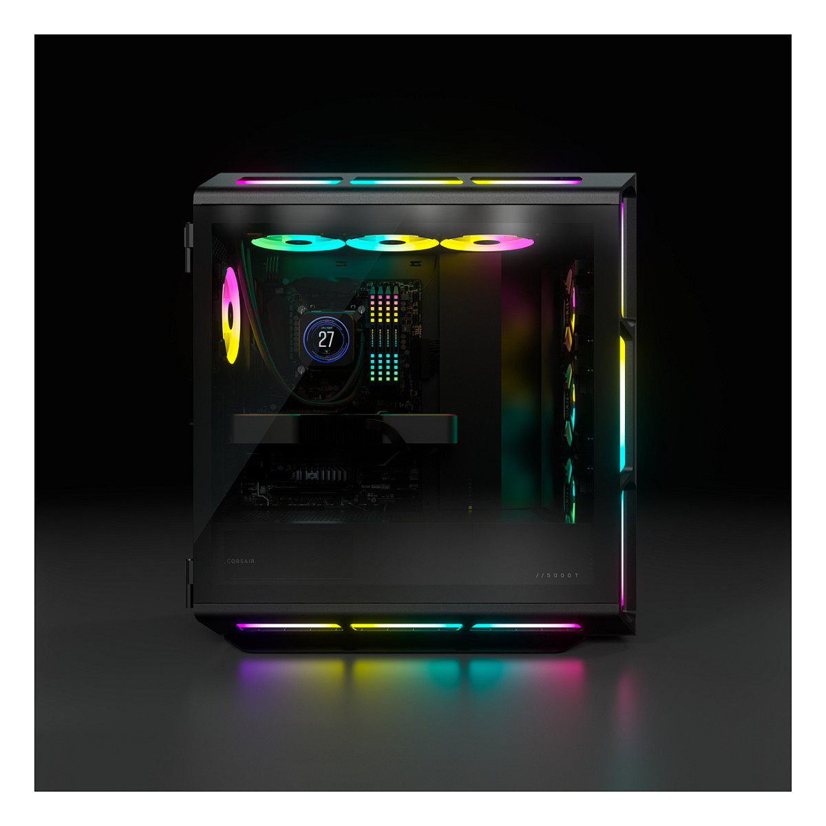 Kasë Midi Corsair iCUE 5000T, RGB, e zezë - 4