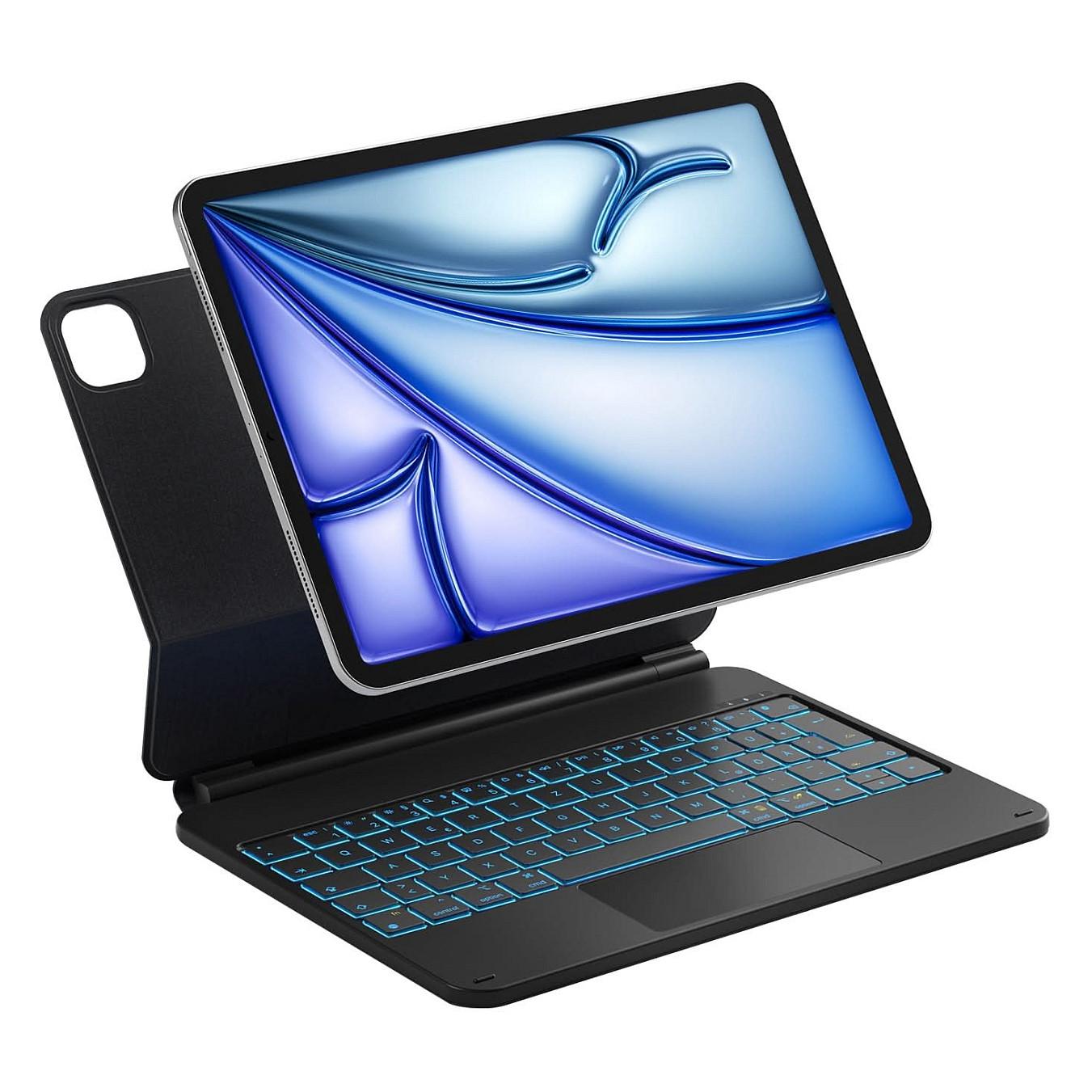 Aksesorë për tablet Inateck KB09119 / iPad Air 6/5/4 / iPad Pro 11" / QWERTZ / Bluetooth / Trackpad / RGB – Zezë
