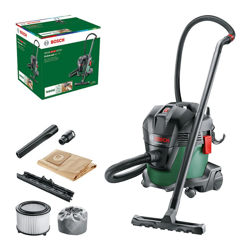 Fshesë Elektrike Bosch UniversalVac 15 / E Thatë & E Lagësht / 1000 W / 15 L - Zezë/Gjelbër - 2