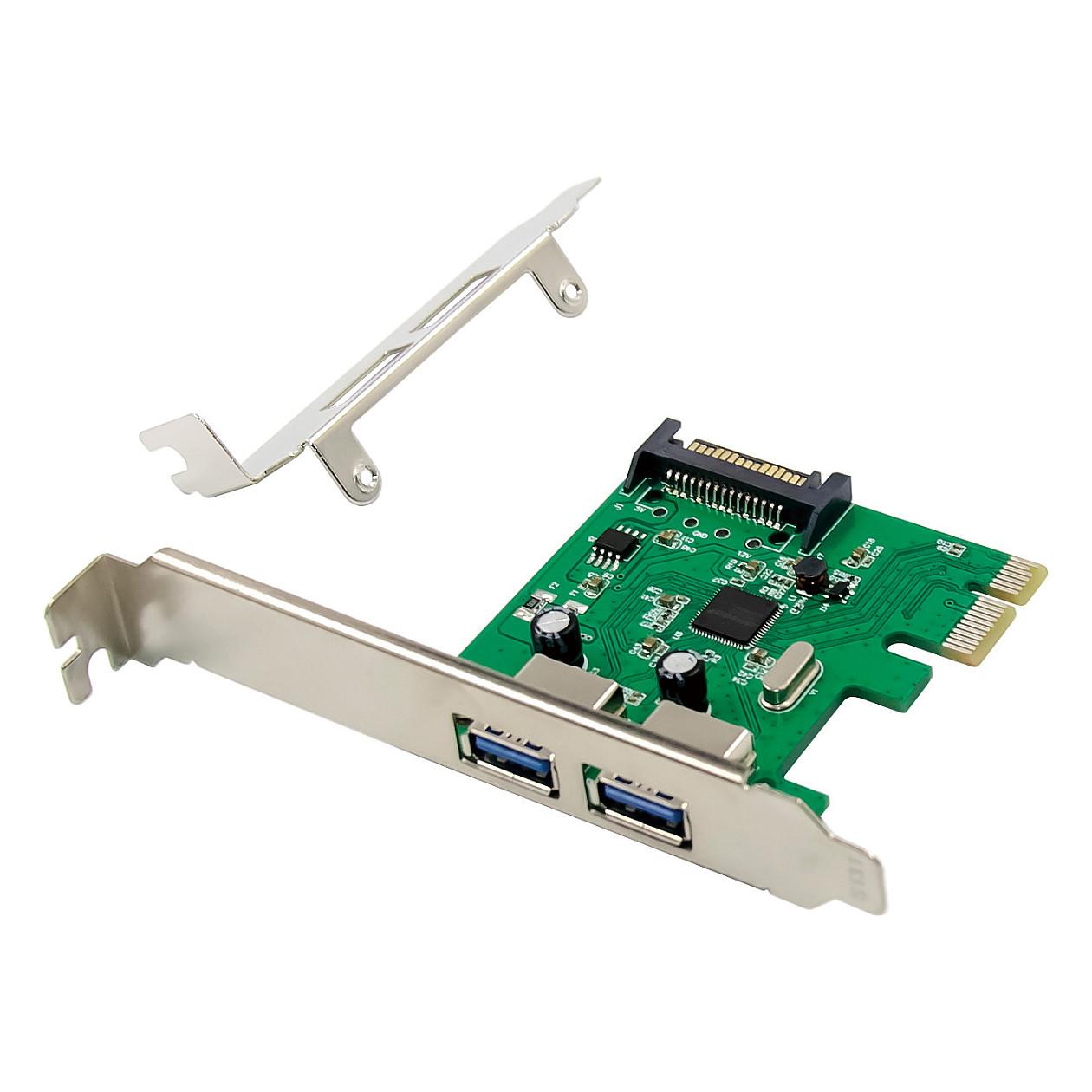 Kartë Zgjerimi Conceptronic EMRICK06G, PCI Express x1, 2x USB-A 3.0, 5Gbps, SATA 15-pin, Low Profile - Gjelbër