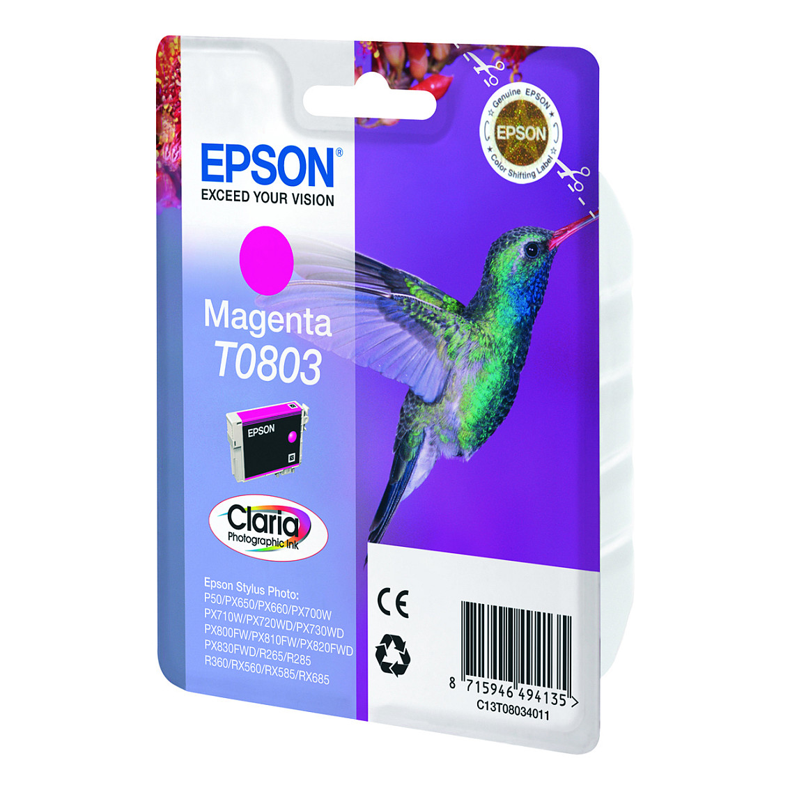 INK Epson T080340 deri në kapacitet standard sipas ISO/IEC 24711 - Rozë - 1