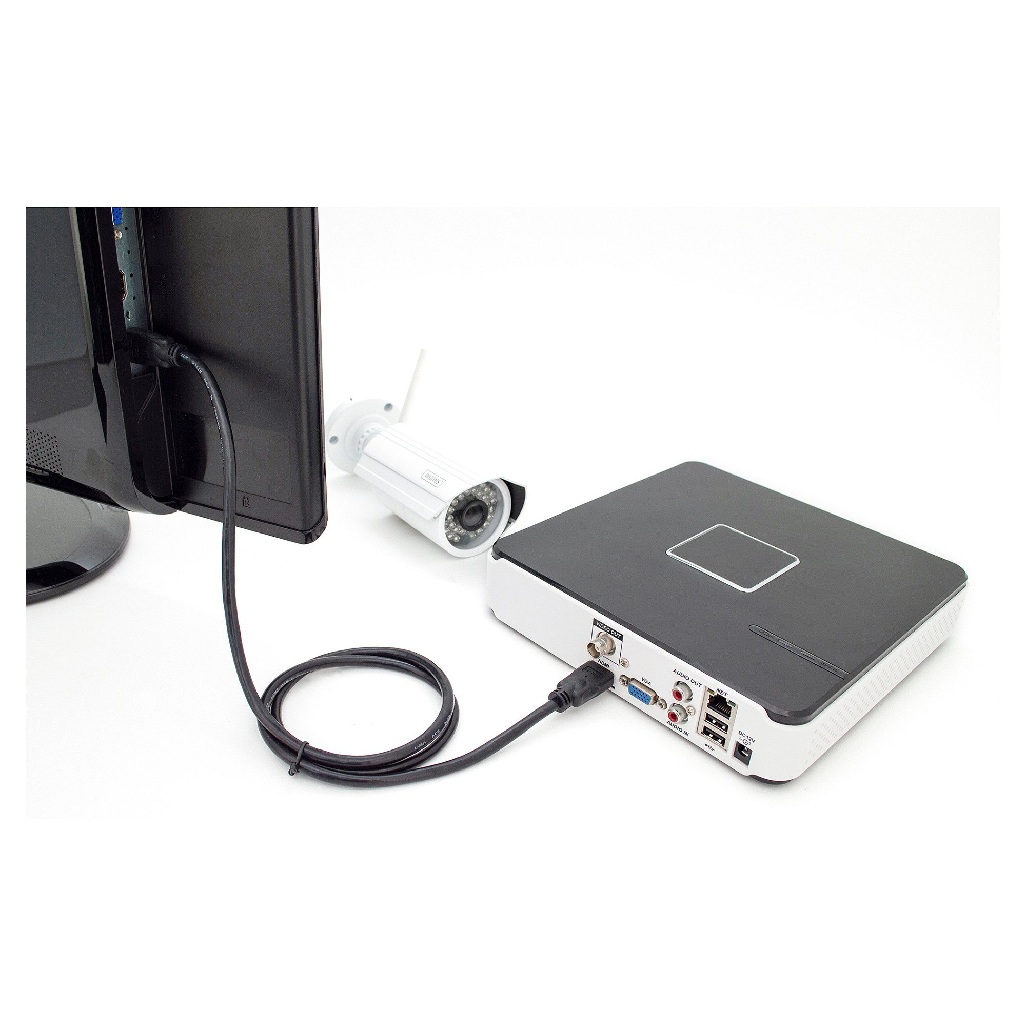 Kabllo HDMI DIGITUS HDMI Cable Type A→A HighSpeed with Ethernet / 4K / 5.0m - Zezë - 4