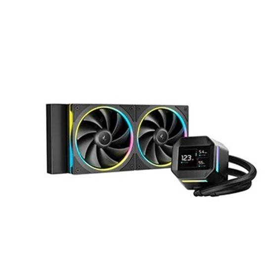 Ftohës për Procesor DeepCool LM240 / 240mm AIO / 2x120mm ARGB PWM / Display IPS 2.4"  – Zezë - 1
