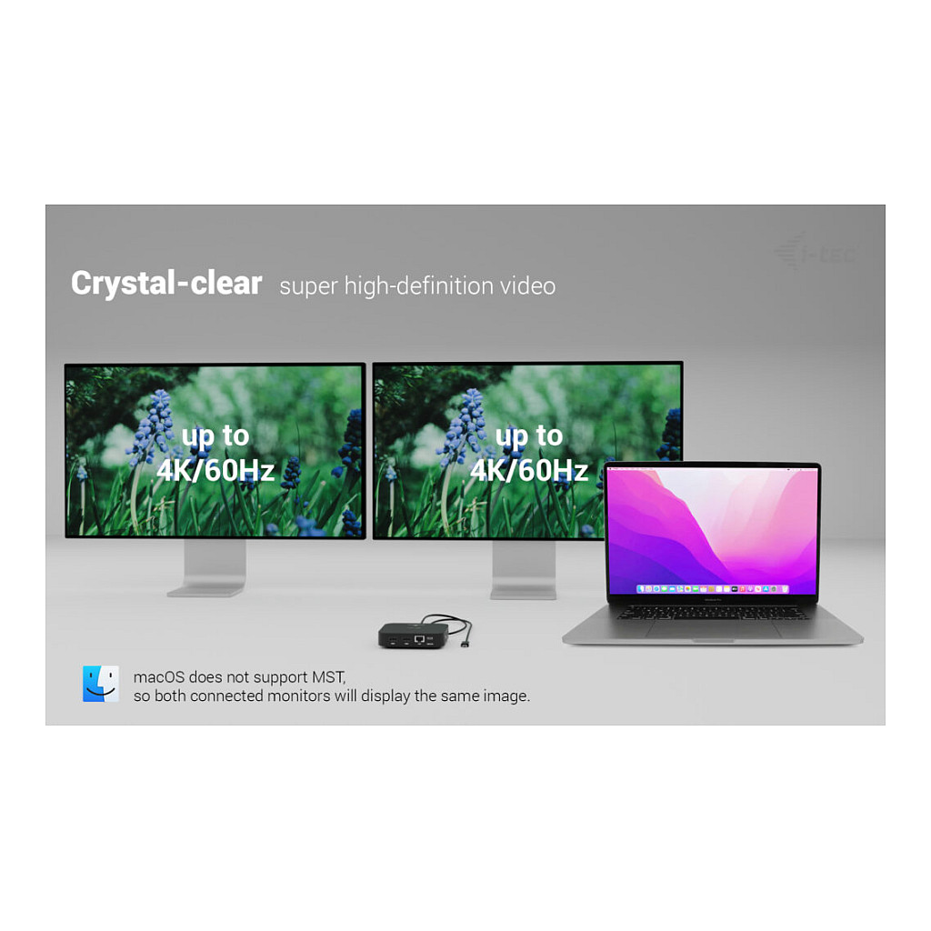 Docking Station I‑TEC USB‑C Dual HDMI  2x HDMI + 1x GLAN + 2x USB‑A 3.2 + 2x USB 2.0 + 1x USB‑C Gen2 + 1x USB‑C – Zezë - 7