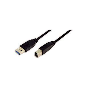 Kabllo USB LogiLink CU0023, USB 3.0, USB-A Mashkull në USB-B Mashkull, 5Gbps, 1m - Zezë