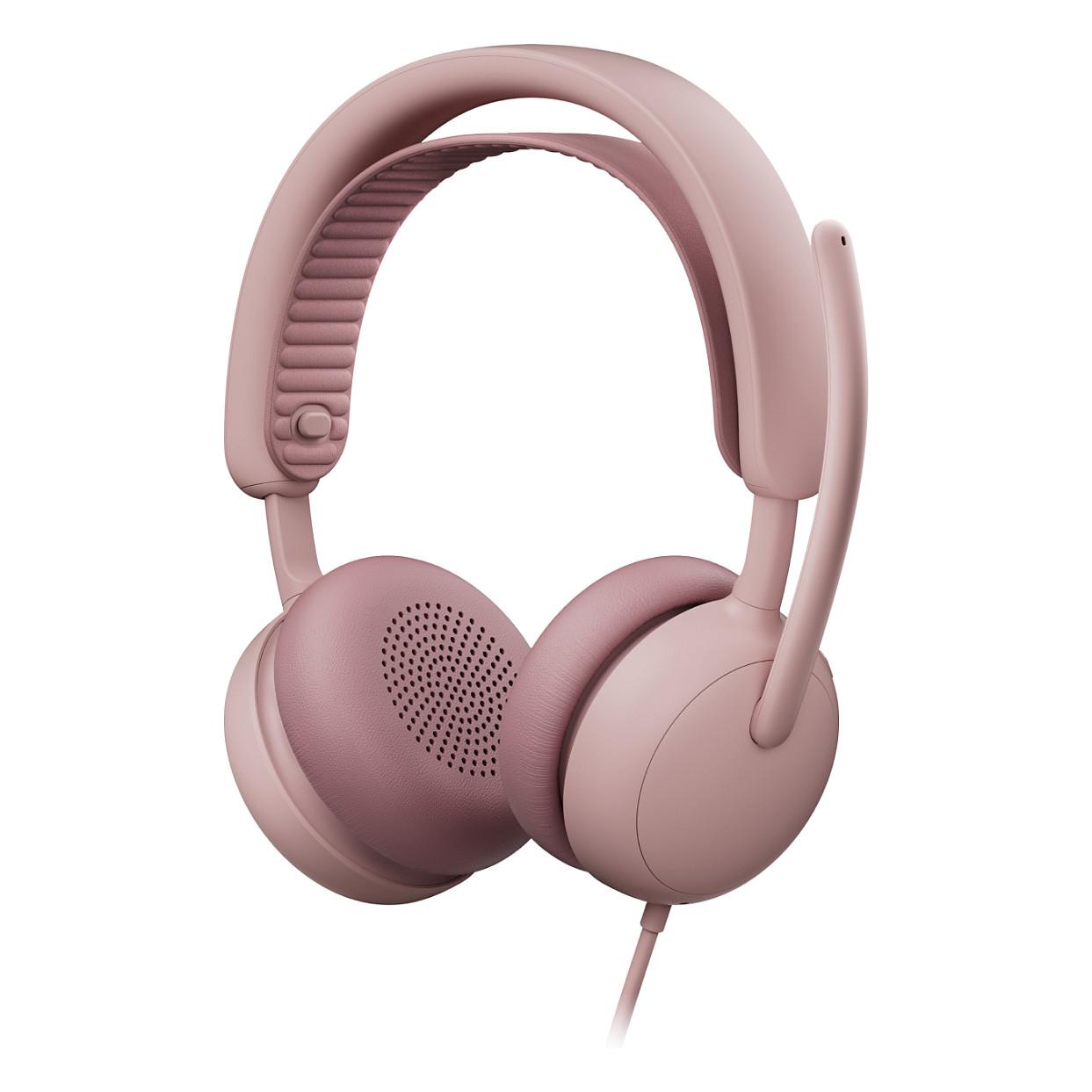 Kufje me kabllo Logitech Zone Wired 2 for Business, 40mm, USB, ANC, Mikrofon, Microsoft Teams - Rozë