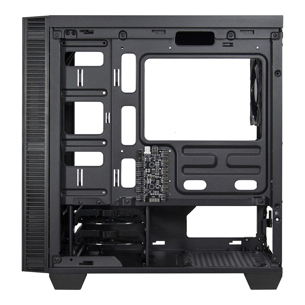 Kasë PC Inter-Tech X-608 Infinity Micro / Micro Tower / Micro-ATX / Mini-ITX / 1x 120mm RGB Fan / Tempered Glass - Zezë - 7