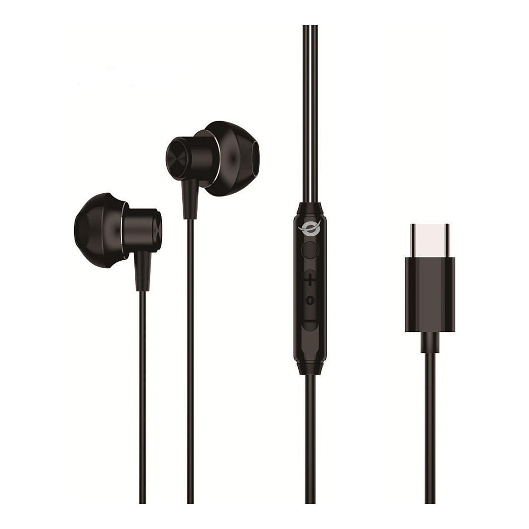 Kufje me kabllo Conceptronic BRENDAN04B / In-Ear / USB-C / Mikrofon / 1.2 m – Zezë