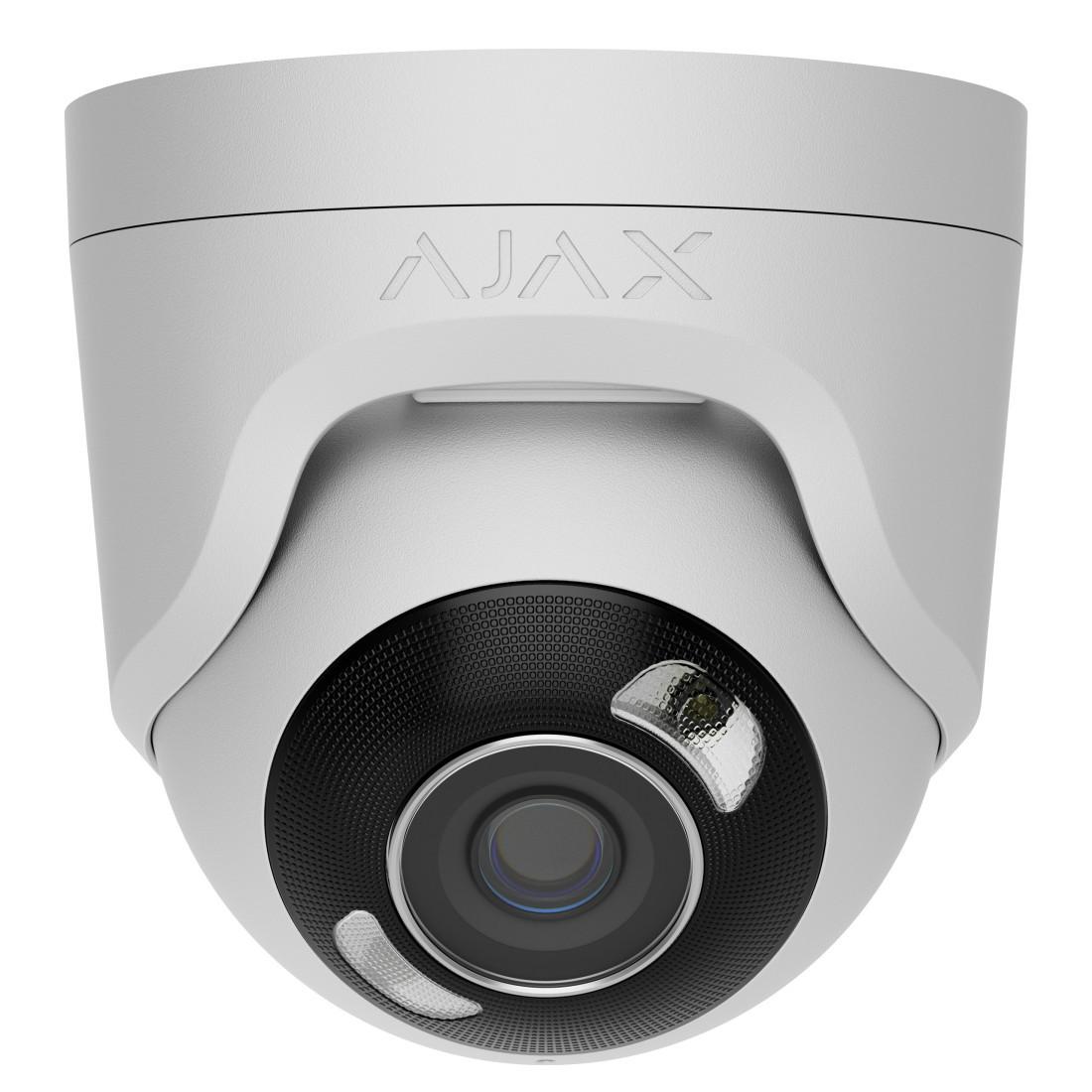 Kamerë Sigurie IP CCTV AJAX TurretCam HL, 8MP, 4mm, 85°, IR 50m, AI, True WDR, Audio, PoE, MicroSD deri 256GB, IP65, IK08 - Bardhë