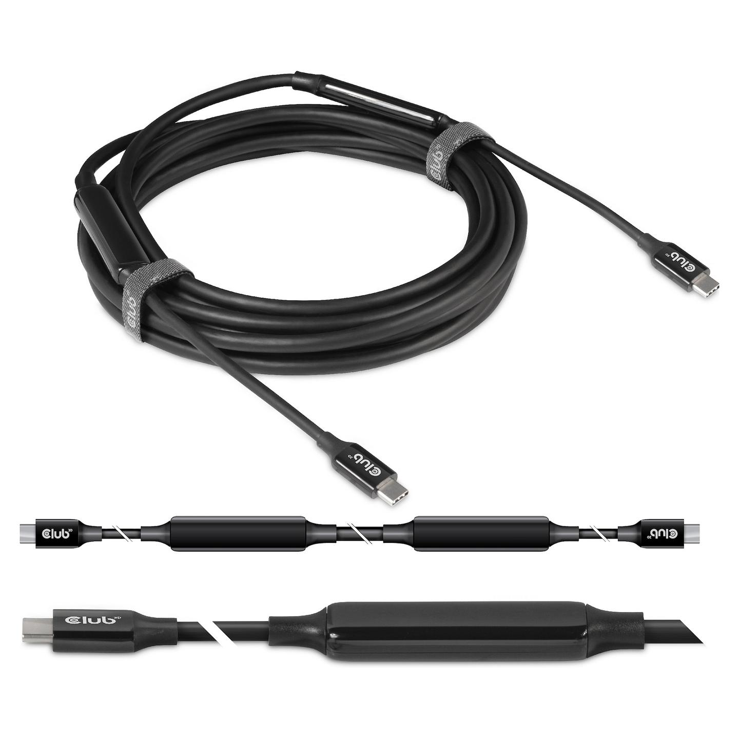 Kabllo USB Club 3D CAC-1535 / USB-C në USB-C / USB 3.2 Gen 2 / 10 Gbit/s / 8K@60Hz / 60W / 5 m - Zezë - 9