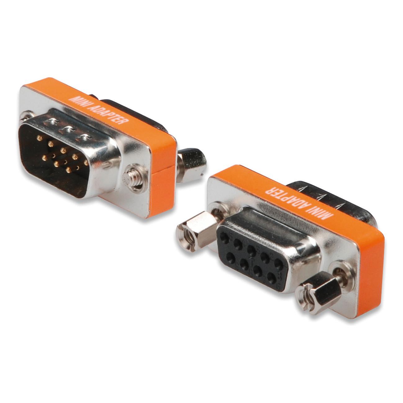Kabllo VGA Digitus AK-610513-000-I / D-Sub 9-pin Mashkull në Femër / Zero-Modem / 0.03m - Portokalli/Argjend - 1