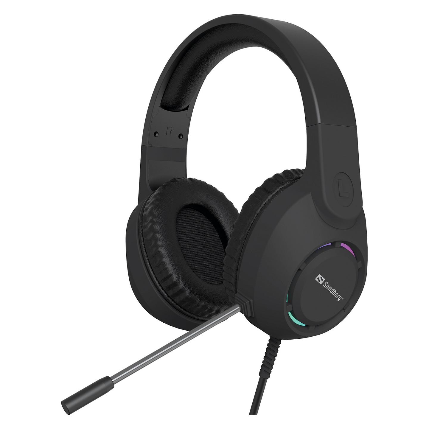 Kufje Gaming Sandberg BossBlaster USB Headset 126-49 / USB-A / 50mm / 20-20000Hz / Mikrofon / LED - Zezë