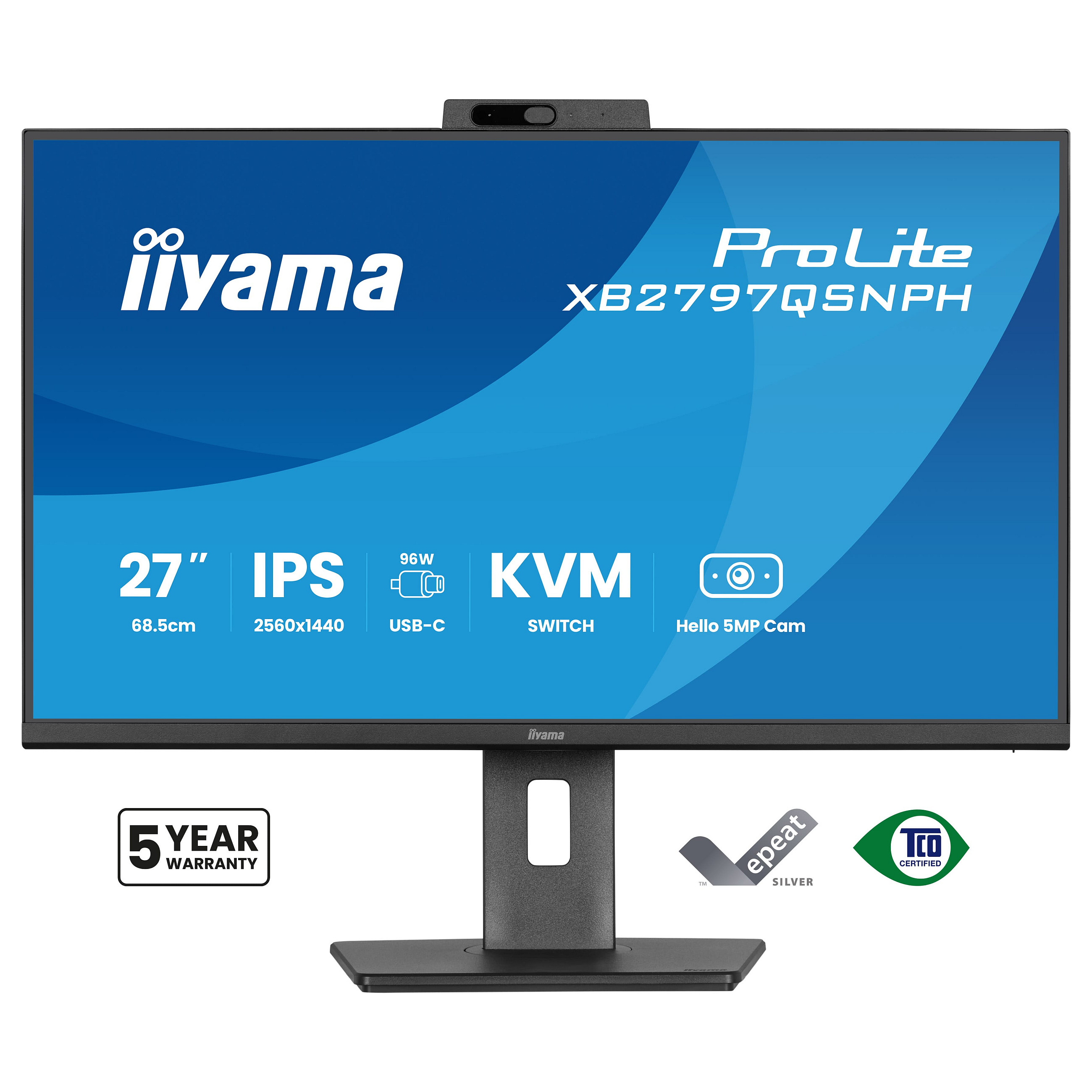 Monitor iiyama ProLite XB2797QSNPH-B1 / 27"/ Quad HD IPS / 75Hz / 1ms / HDMI+USB-C+DP - Zezë - 2